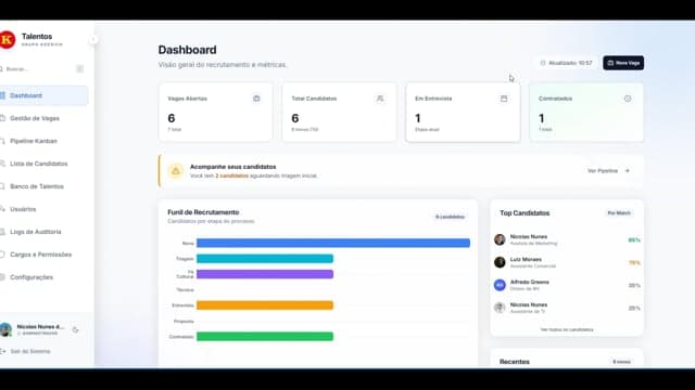 Demonstração em vídeo — Talent Flow